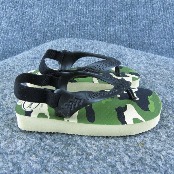 Havaianas Boys Flip Flop Shoes Black Synthetic Pull On Size T‎ 5 Medium - Picture 3 of 6